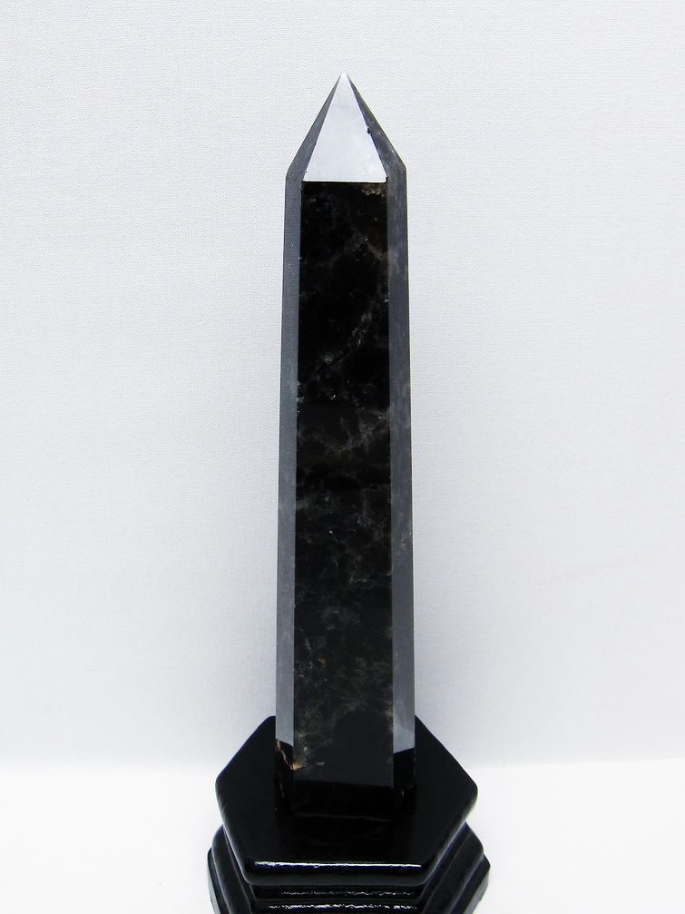 モリオン 純天然 黒水晶 六角柱 [t43-8891]
