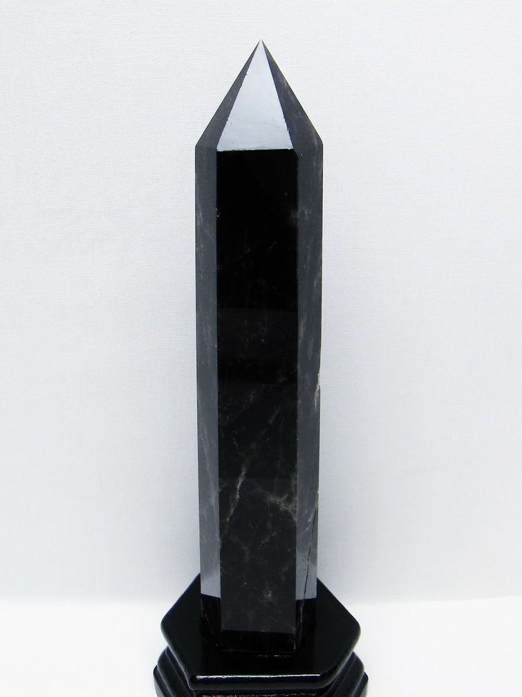 モリオン 純天然 黒水晶 六角柱 [t43-8904]