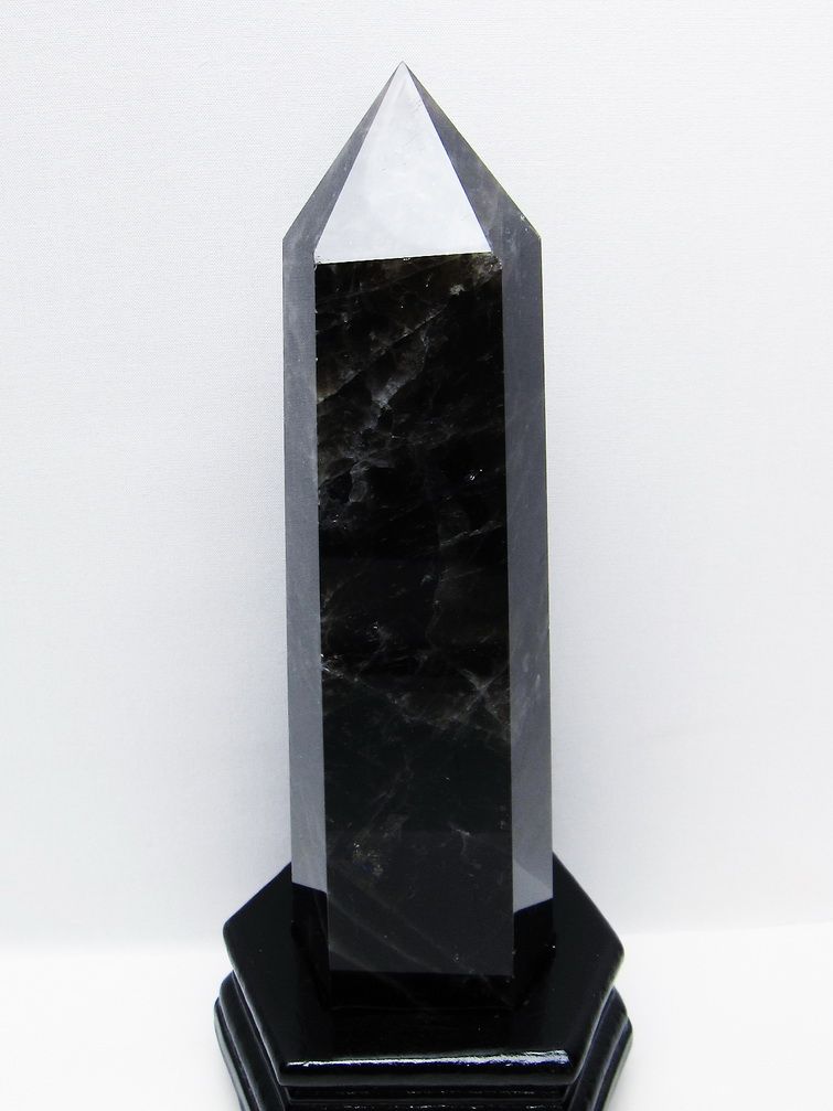 1.5Kg モリオン 純天然 黒水晶 六角柱 [t43-8909]