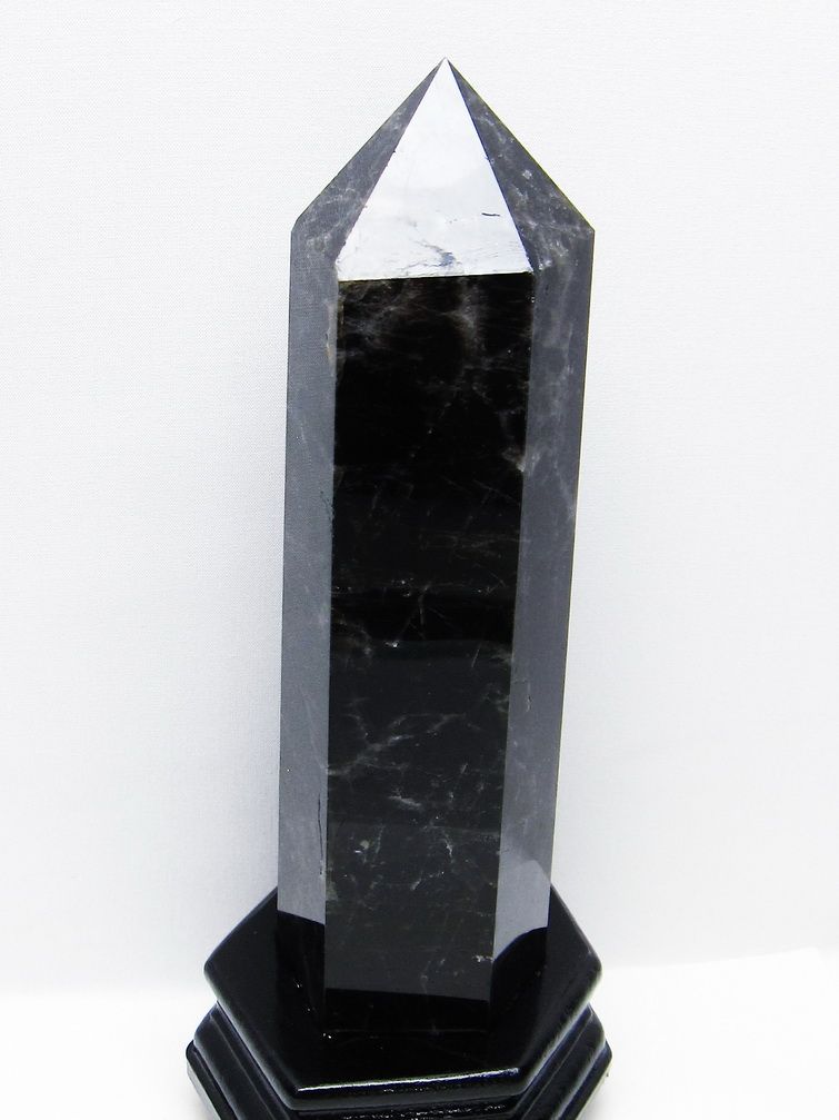 1.7Kg モリオン 純天然 黒水晶 六角柱 [t43-8913]
