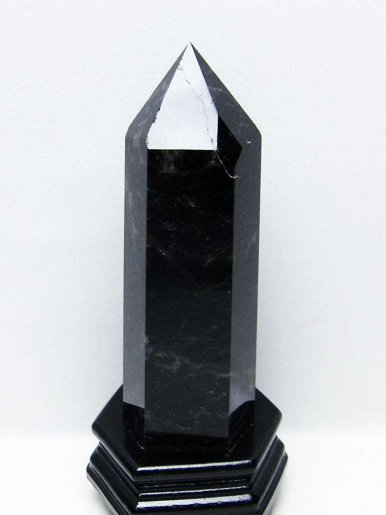 1.5Kg モリオン 純天然 黒水晶 六角柱 [t43-8926]