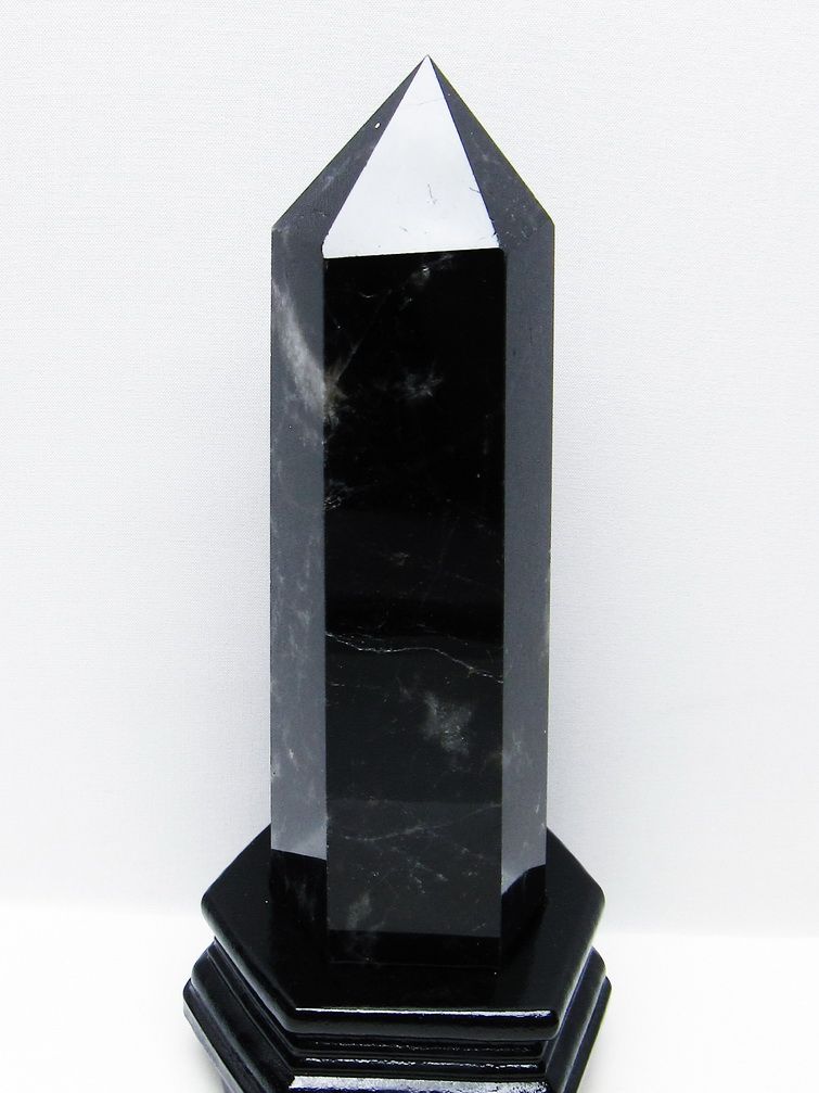 1.2Kg モリオン 純天然 黒水晶 六角柱 [t43-8928]