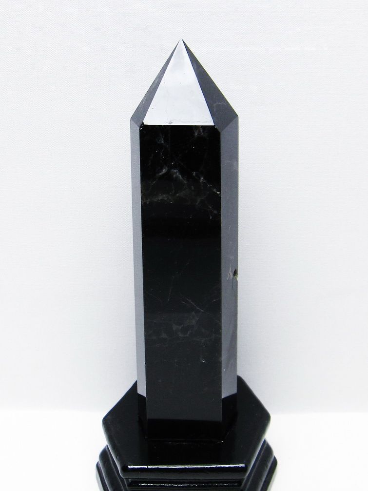 モリオン 純天然 黒水晶 六角柱 [t43-8937]