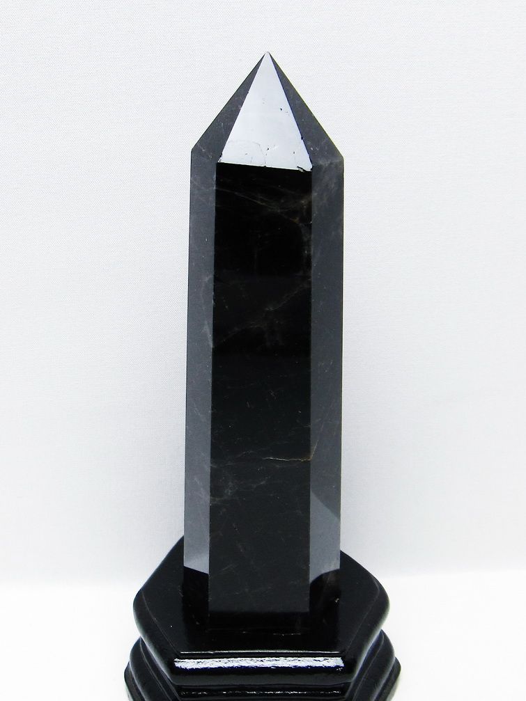 モリオン 純天然 黒水晶 六角柱 [t43-8941]