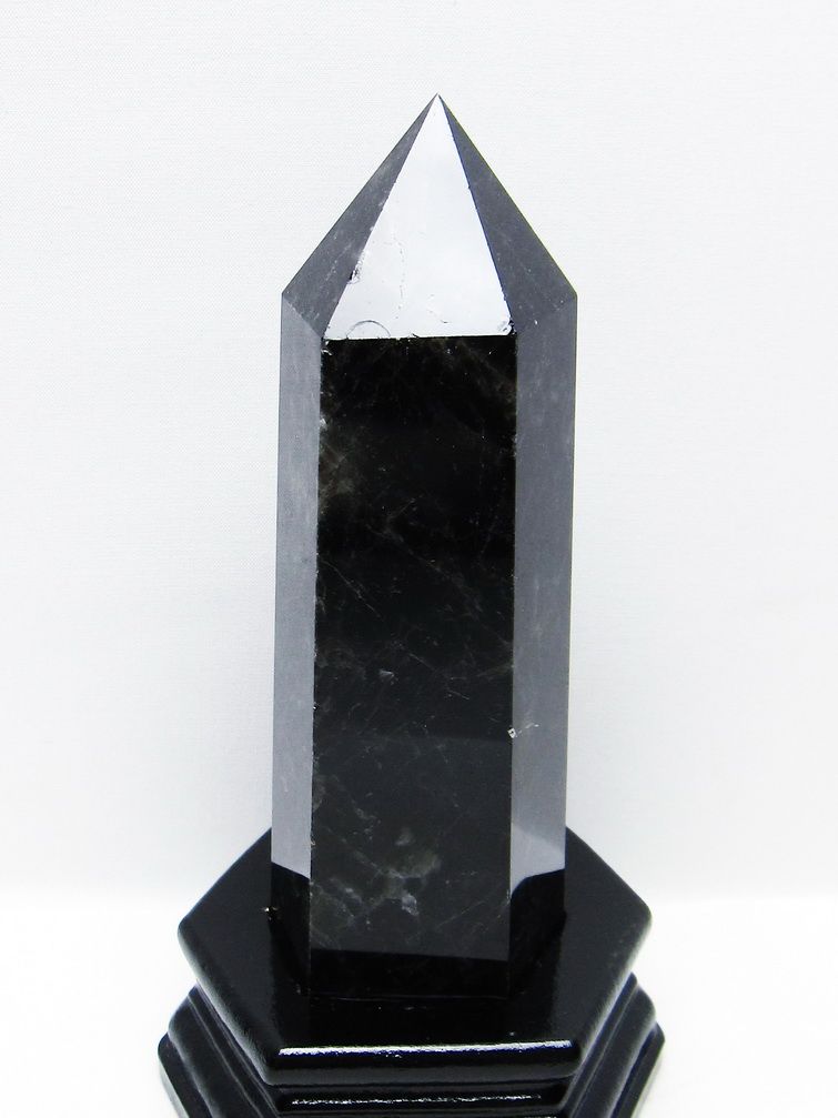 モリオン 純天然 黒水晶 六角柱 [t43-8948]