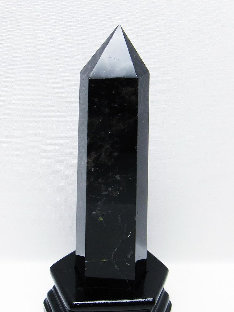 モリオン 純天然 黒水晶 六角柱 [t43-8949]