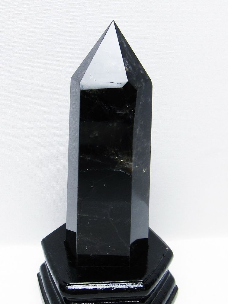 モリオン 純天然 黒水晶 六角柱 [t43-8951]