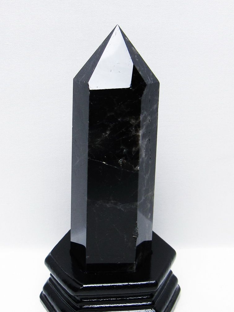 モリオン 純天然 黒水晶 六角柱 [t43-8952]