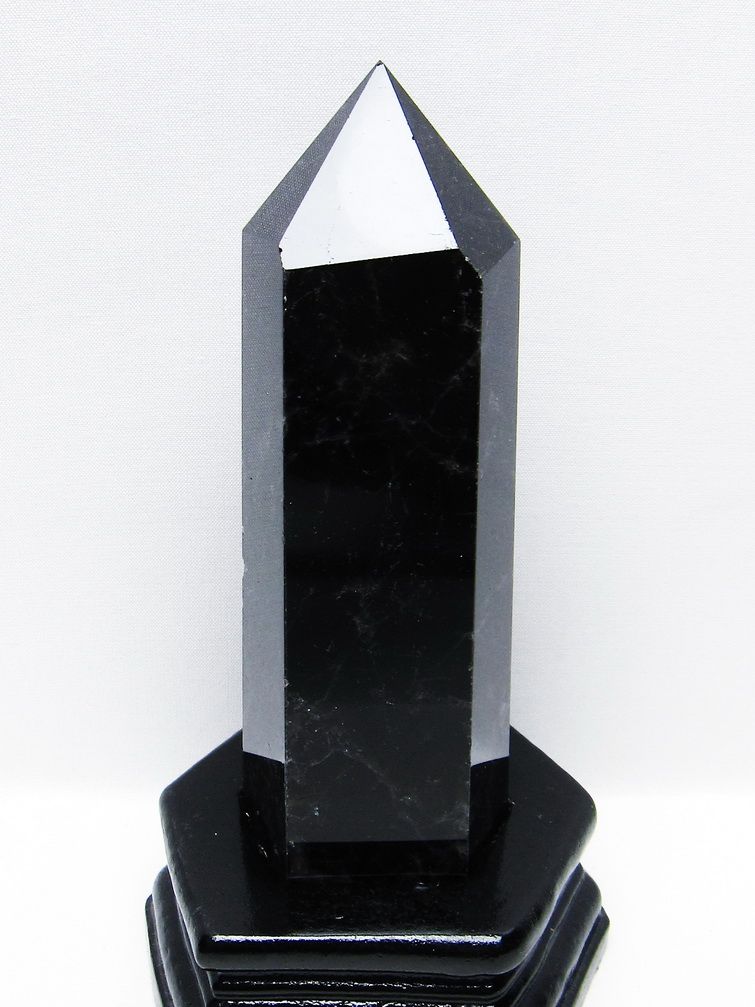 モリオン 純天然 黒水晶 六角柱 [t43-8956]