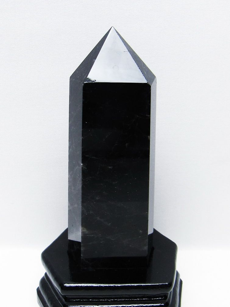 モリオン 純天然 黒水晶 六角柱 [t43-8957]