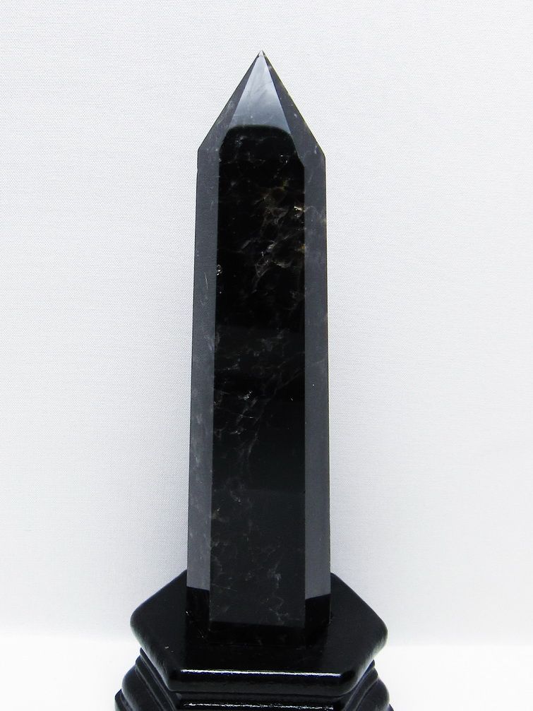 モリオン 純天然 黒水晶 六角柱 [t43-8962]