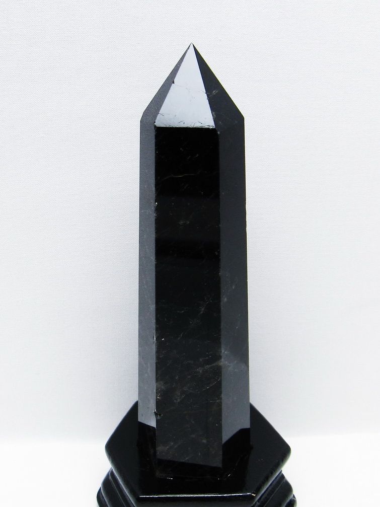 モリオン 純天然 黒水晶 六角柱 [t43-8964]