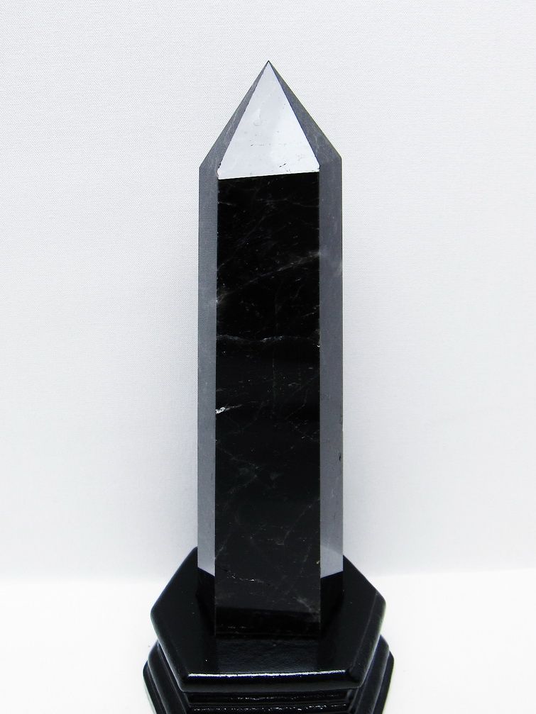 モリオン 純天然 黒水晶 六角柱 [t43-8966]