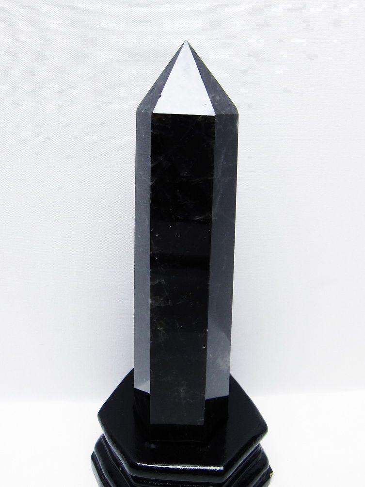 モリオン 純天然 黒水晶 六角柱 [t43-8967]