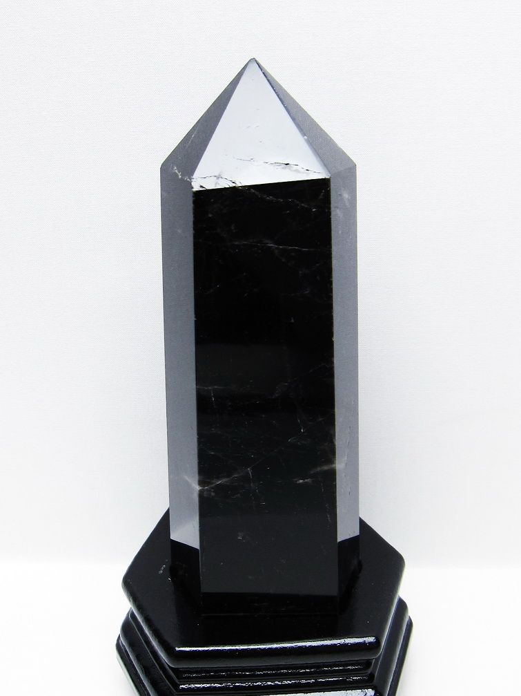 1.2Kg モリオン 純天然 黒水晶 六角柱 [t43-8970]