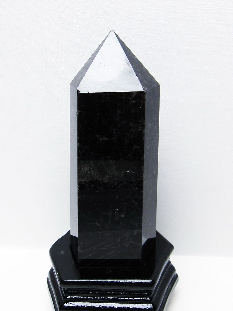 1.2Kg モリオン 純天然 黒水晶 六角柱 [t43-8971]