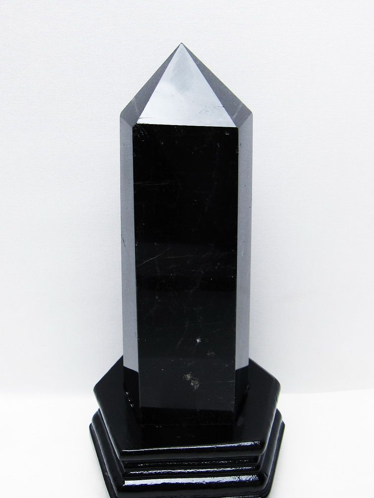 1.5Kg モリオン 純天然 黒水晶 六角柱 [t43-8975]