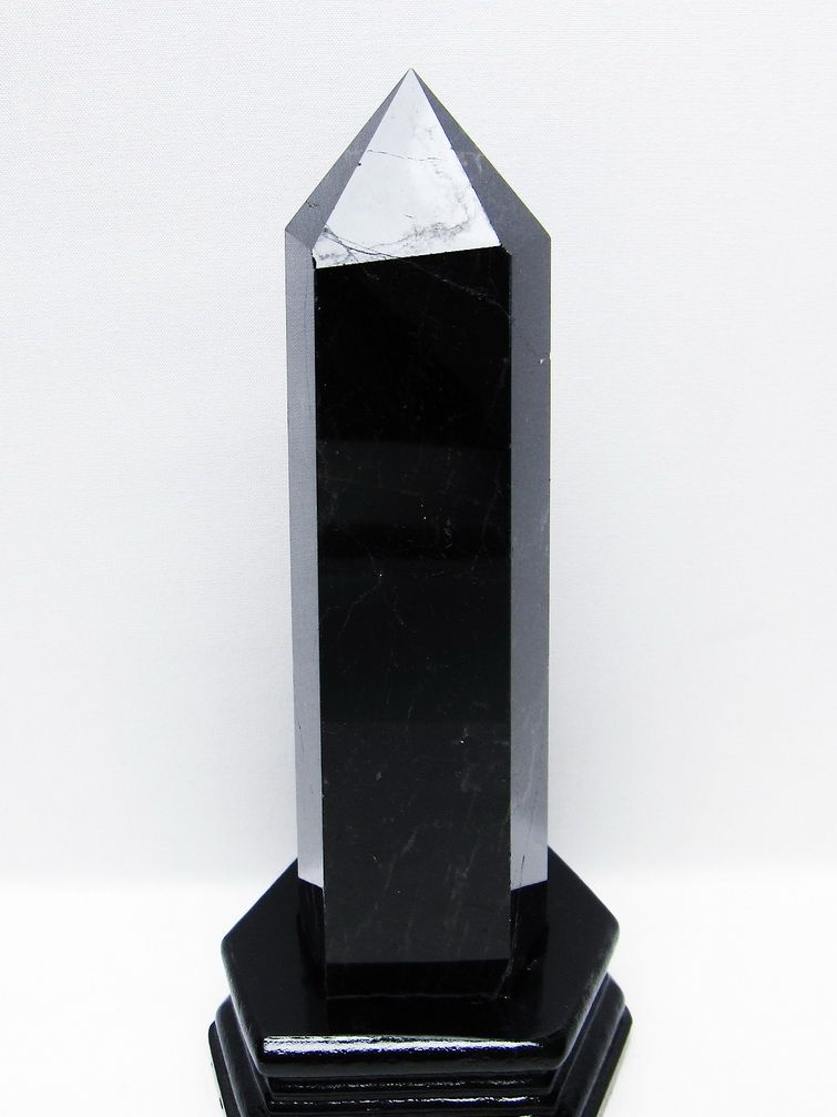 モリオン 純天然 黒水晶 六角柱 [t43-8976]