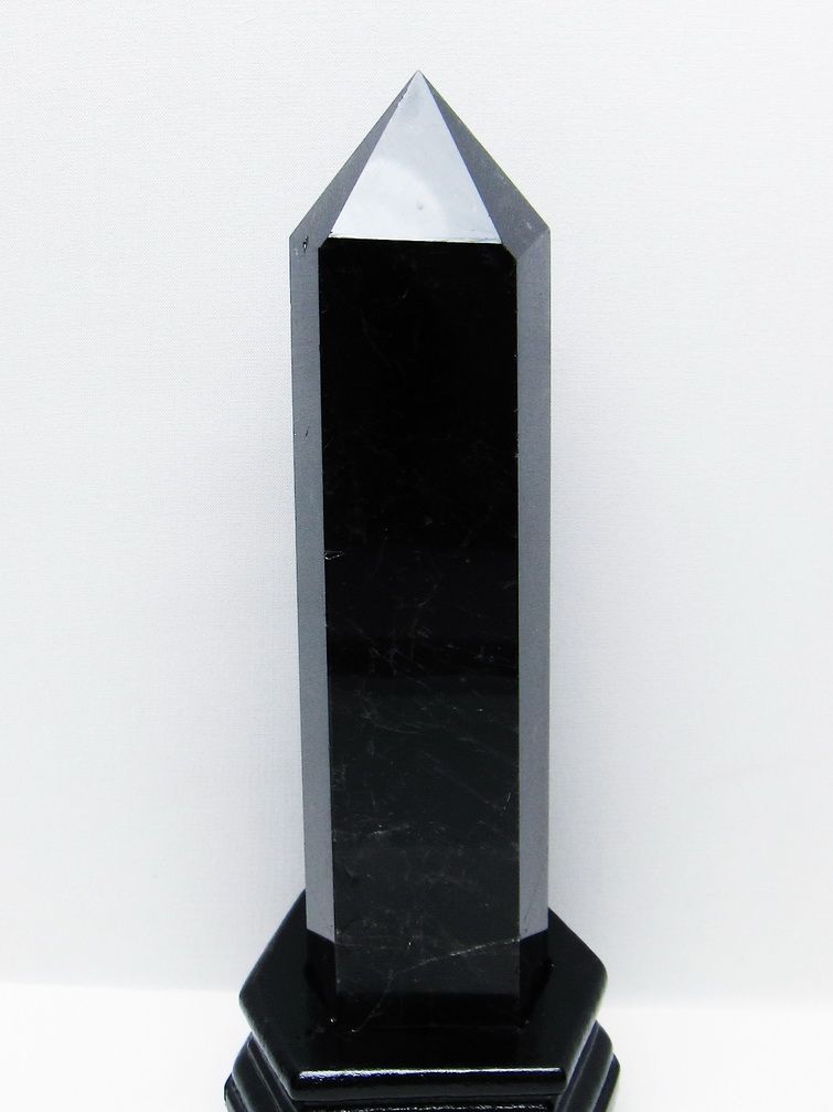 1.3Kg モリオン 純天然 黒水晶 六角柱 [t43-8986]