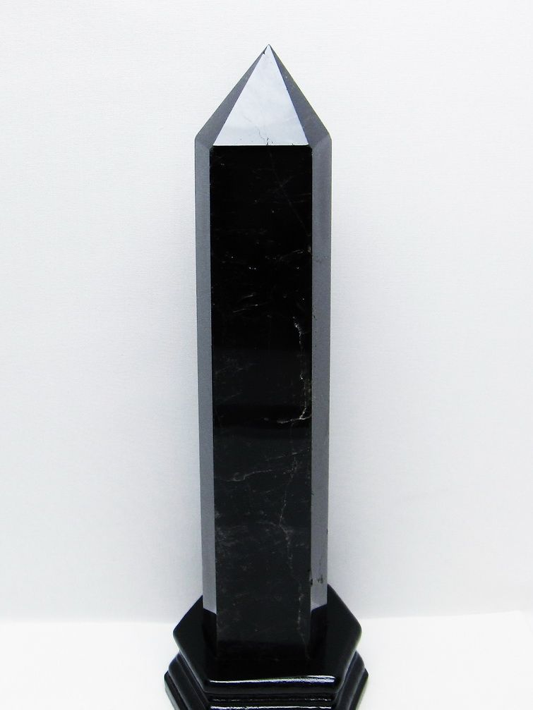 1.8Kg モリオン 純天然 黒水晶 六角柱 [t43-8990]