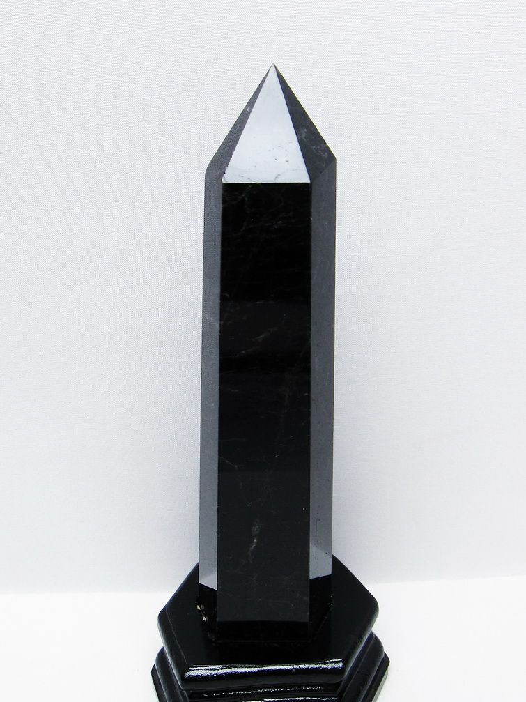 モリオン 純天然 黒水晶 六角柱 [t43-8991]