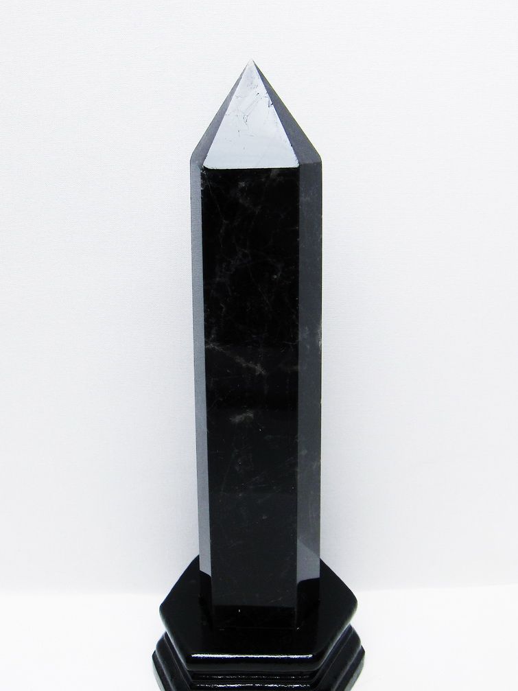 1.1Kg モリオン 純天然 黒水晶 六角柱 [t43-8993]