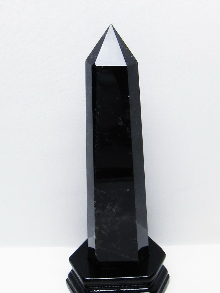 1.2Kg モリオン 純天然 黒水晶 六角柱 [t43-8996]