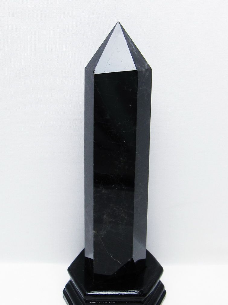 1.3Kg モリオン 純天然 黒水晶 六角柱 [t43-8997]