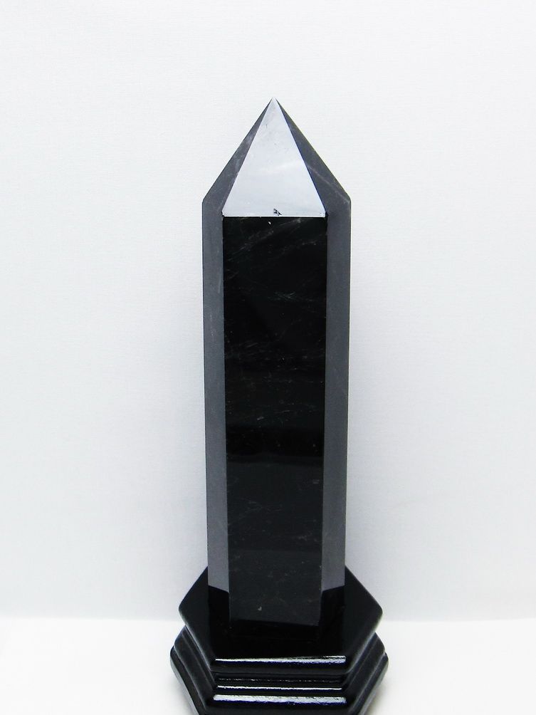 1.9Kg モリオン 純天然 黒水晶 六角柱 [t43-8999]