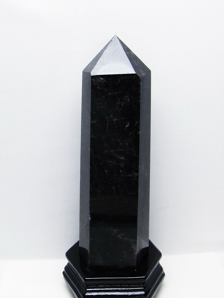 3Kg モリオン 純天然 黒水晶 六角柱 [t43-9002]