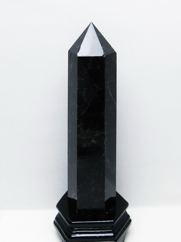 1.7Kg モリオン 純天然 黒水晶 六角柱 [t43-9009]