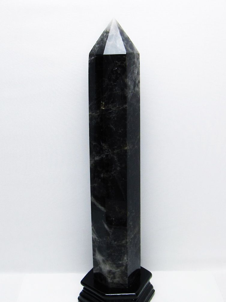 2.3Kg モリオン 純天然 黒水晶 六角柱 [t43-9015]