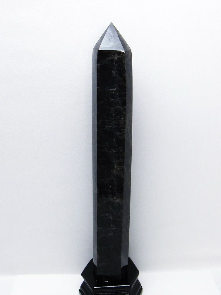 1.5Kg モリオン 純天然 黒水晶 六角柱 [t43-9017]