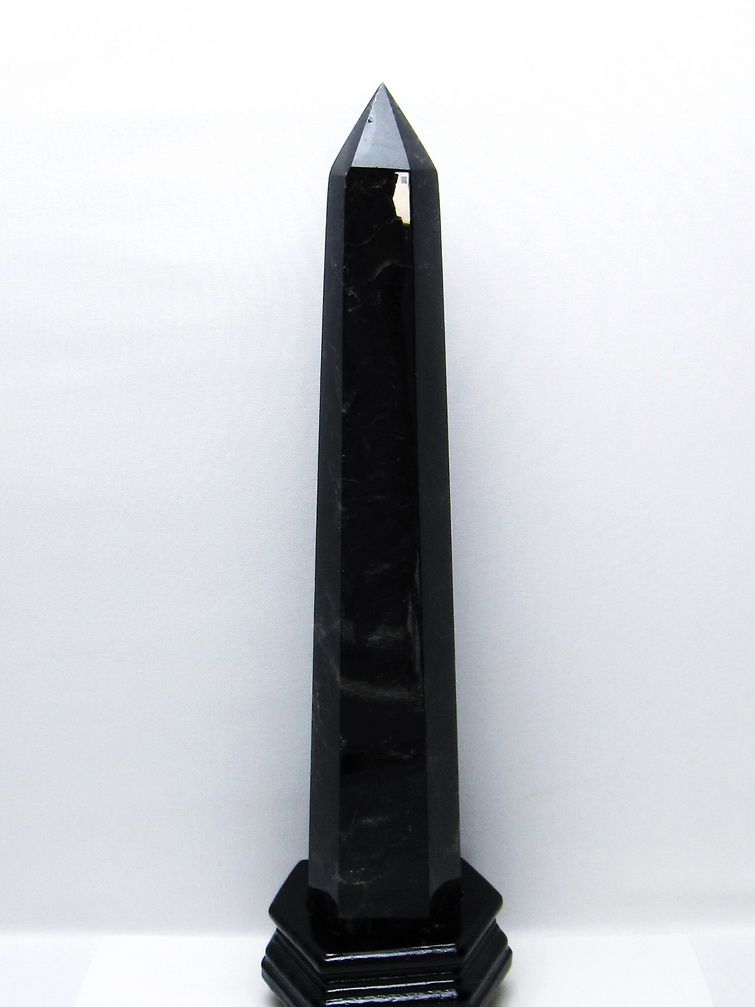 2.3Kg モリオン 純天然 黒水晶 六角柱 [t43-9022]