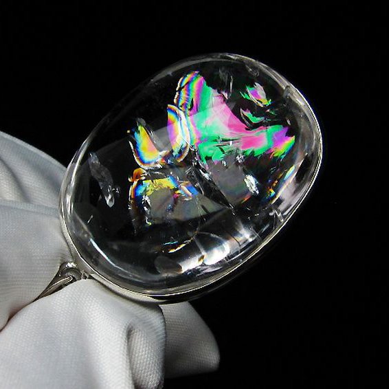 アイリスクォーツ 虹入り レインボー水晶 ペンダント [T436-2198]