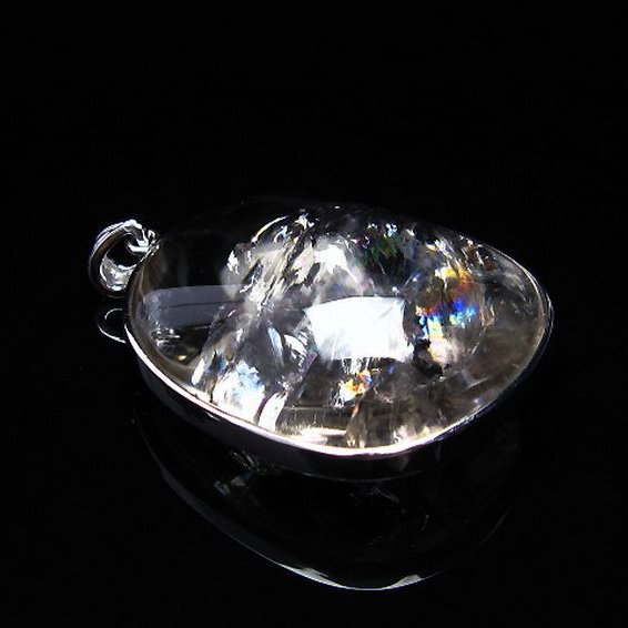 アイリスクォーツ 虹入り レインボー水晶 ペンダント [T436-2403]