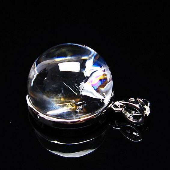 アイリスクォーツ 虹入り レインボー水晶 ペンダント [T436-2425]