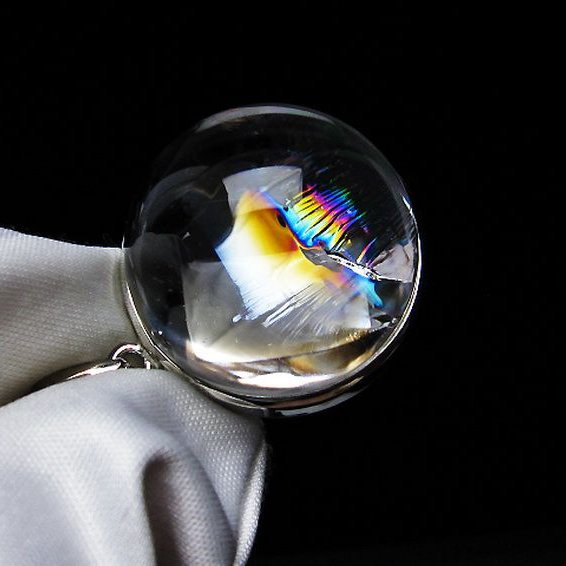 アイリスクォーツ 虹入り レインボー水晶 ペンダント [T436-2429]