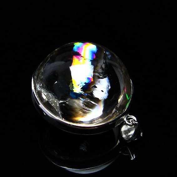 アイリスクォーツ 虹入り  レインボー水晶  ペンダント [T436-2480]