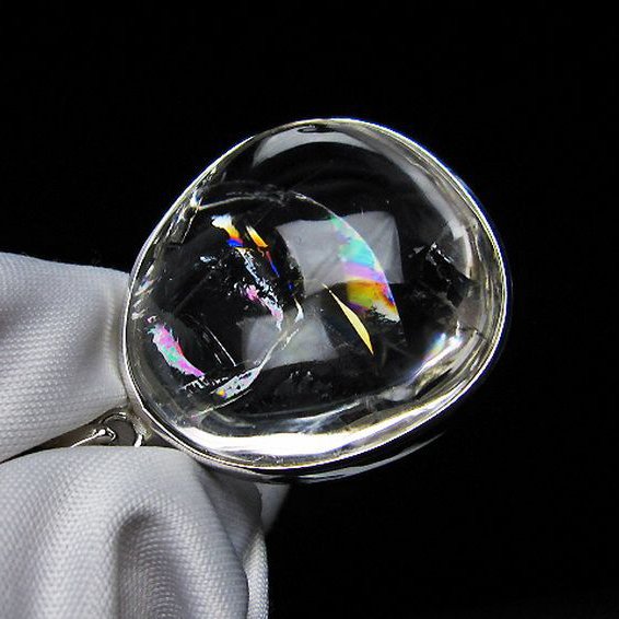 アイリスクォーツ 虹入り レインボー水晶 ペンダント [T436-2569]