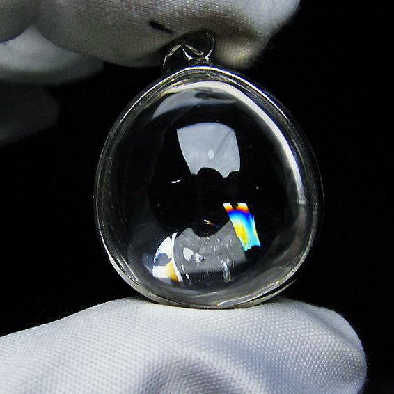 アイリスクォーツ 虹入り レインボー水晶 ペンダント [T436-2632]