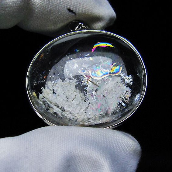 アイリスクォーツ 虹入り レインボー水晶 ペンダント [T436-2656]