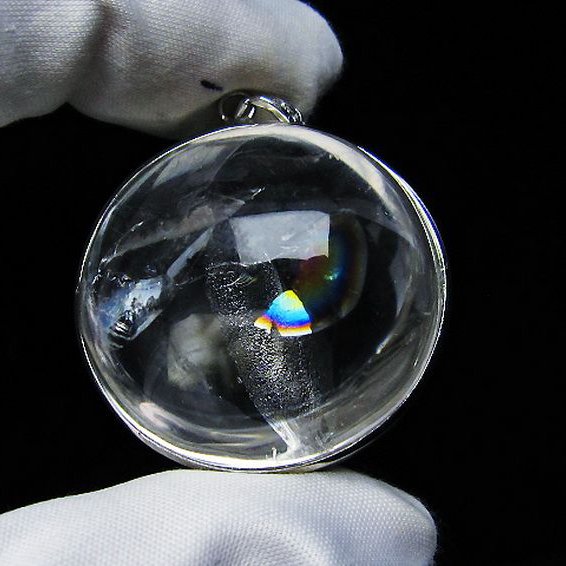 アイリスクォーツ 虹入り レインボー水晶 ペンダント [T436-2744]