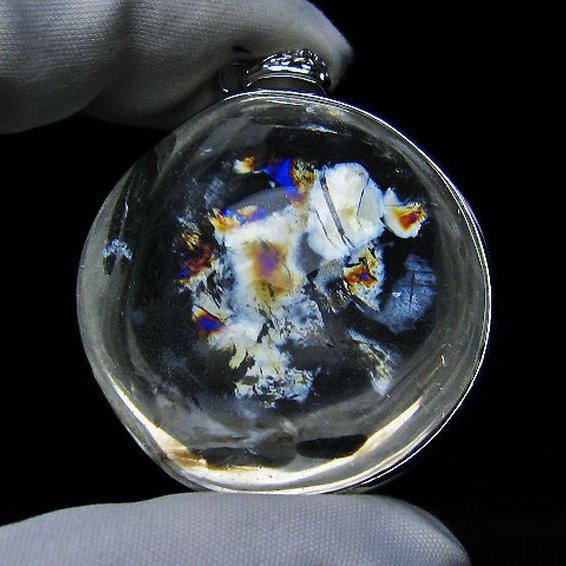 アイリスクォーツ 虹入り  レインボー水晶  ペンダント [T436-2784]