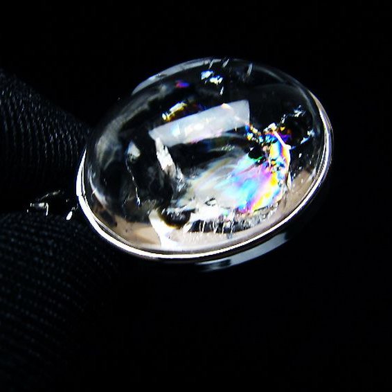 アイリスクォーツ 虹入り レインボー水晶 ペンダント [t436-3104]