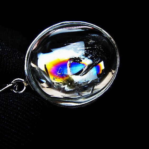 アイリスクォーツ 虹入り レインボー水晶 ペンダント [t436-3161]