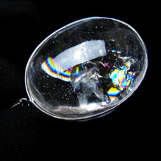 アイリスクォーツ 虹入り レインボー水晶 ペンダント [t436-3182]