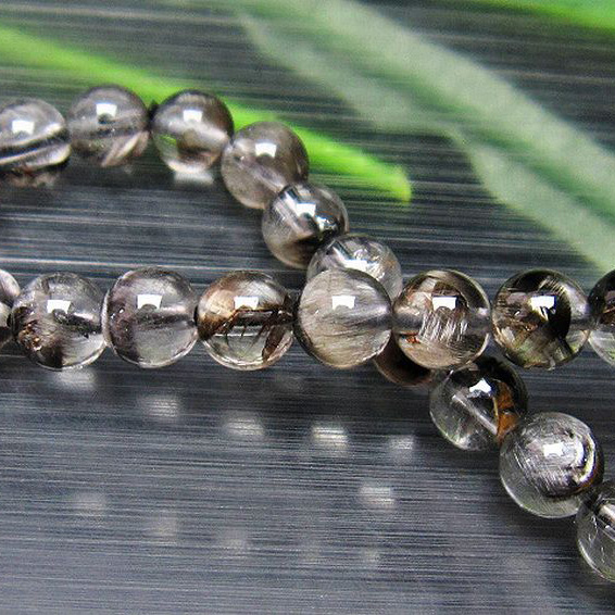 放射プラチナルチルクォーツ ブレスレット 7mm [T437-2215]