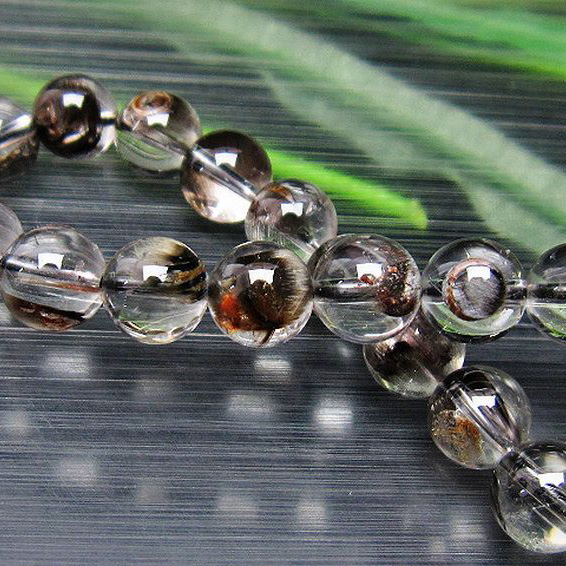 放射プラチナルチルクォーツ ブレスレット 8mm [T437-2242]