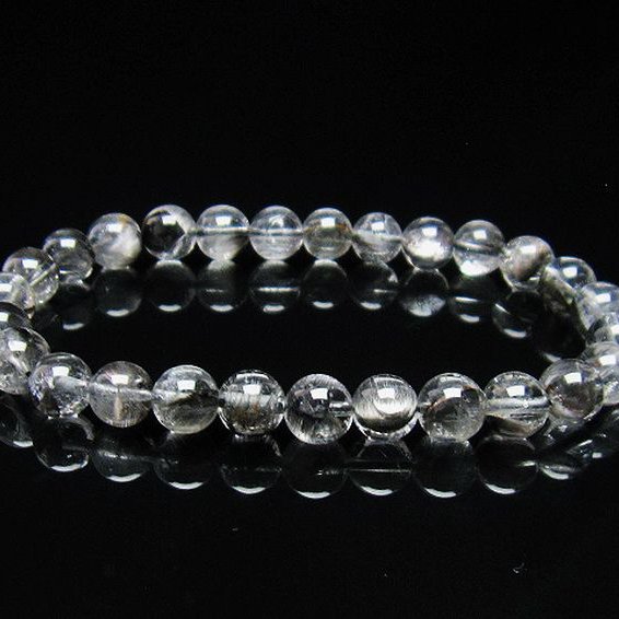 放射プラチナルチルクォーツ ブレスレット  7mm [T437-2378]